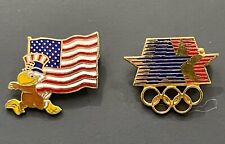 Set Of 2 Olympic Pins 1980 LA  Sam the Eagle Olympic  Rings picture