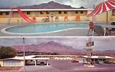 Socorro, NM New Mexico  VAGABOND MOTEL~RESTAURANT Pool Scene  ROADSIDE  Postcard picture