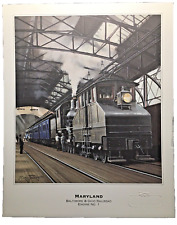 Vintage  MARYLAND Baltimore & Ohio Railroad Engine No. 1  Art  Print  RARE picture