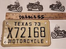1973 TX TEXAS Motorcycle License Plate X72168 Black  NOS Harley Bike cycle 73 picture