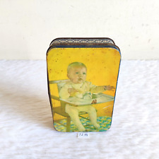 Vintage Darling English Kid On High Chair Graphics Nutrine Advertising Tin TI94 picture