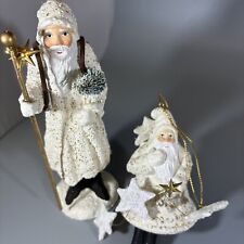 Dept 56 Paper Mache Father Frost Santa Claus Brush Tree and Hanging Santa Claus picture