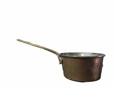 Small Copper Cooking Pot Saucepan w/ Cast Brass Handle ~No Lid~ Unique Decor picture