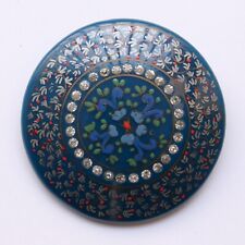 Antique Applique Button - Ardor? - Rhinestone - 75mm - 1930's - Vintage Button picture