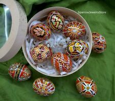 Easter home decor Hand painted Easter eggs Ukrainian Pysanky Chicken easter eggs picture