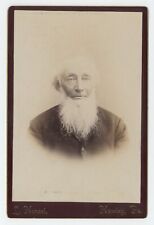 Antique c1880s Cabinet Card Kind Looking Older Man With Long Beard Hawley, PA picture