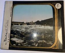 Hooksett Falls Covered Bridge Slide Negative 1800’s Antique New Hampshire  Glass picture