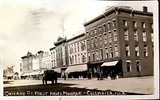 COLDWATER, MICH. Chicago St. West From Monroe Real Photo Antique Postcard 1911 picture