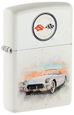 Zippo Chevy Vintage Corvette White Matte Windproof Lighter, 48406 picture