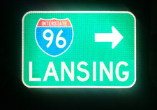 LANSING Interstate 96 route road sign - Michigan, Detroit, Grand Rapids picture