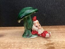 Vintage Unique Small Santa Gnome Mushroom Porcelain Figurine 2