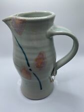 Hand Thrown Abstract Clay Glazed Pitcher 7.5