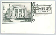 Johnstown New York~Colonial Club~Artist Drawn~Art Nouveau~c1905 B&W Postcard picture