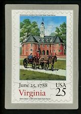 Novelty stamp PUZZLE postcard Scott #2345 Virginia VA Constitution Statehod 1988 picture