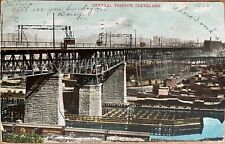 Cleveland Ohio Central Viaduct Bridge Railway Antique Vintage Postcard c1900 picture