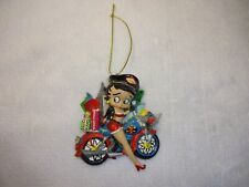 vintage betty boop on motorcycle with chistmas presents ornament picture