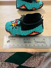 native american beaded baby moccasins made by a Lakota Sioux picture