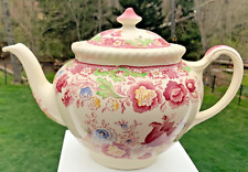 Rare Vintage Johnson Brothers Bros England WINCHESTER Pink Tea Pot With Lid picture