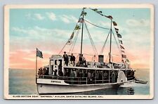 Early 1900s Postcard Male Passengers Sail on Glass Bottom Boat Empress Avalon picture