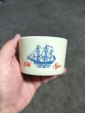 Vintage Old Spice Glass Shaving Mug Shulton #15 Clipper Ship Milk Glass picture
