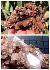 RED CALCITE HEMATITE INCLUDED Natural Crystal Cluster Mineral Specimen MEXICO picture