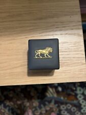 WEDGEWOOD  Black Basalt/Gold  RARE  Lion Jewelry Trinket Box picture