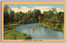 Postcard 1949 Greetings From Gladwin Michigan C14 picture