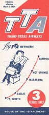 TTA Trans-Texas Airways timetable 1957/03/01 picture