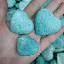 2.2LB Natural Amazonite Quartz Heart Palm Stone Reiki Healing Bulk Wholesale picture