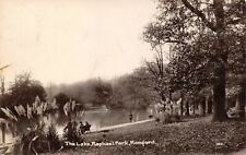 Vintage 1915 Real Photo London Postcard, The Lake Raphael Park, Romford DZ1 picture