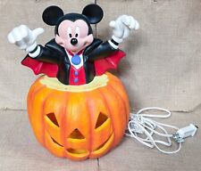 Vintage Disney Mickey Mouse Vampire Jack O Lantern Lamp Horror Halloween WORKS picture