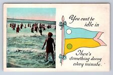 VINTAGE YOU CANT BE THE'S SOMETHING DOING EVERY MINUTE POSTCARD AB picture