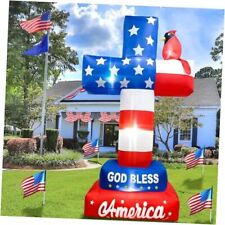OurWarm 8FT 4th of July Inflatable, Memorial Day Inflatables Outdoor  picture