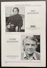 BEN KINGSLEY Vintage 1974 Acting Agency Page picture