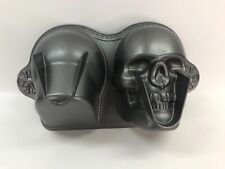 Wilton 3D Skull Cake Pan Mold Cast Aluminum Skeleton Halloween picture