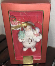 MIB Lenox 791973 Santas Cheery Christmas Ornament Santa w/Tree & Presents Box picture