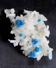 Cavansite multiple blue balls with Stilbite on Chalcedony base # 120 picture
