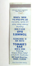 Tommie's Bar - Miami, Florida Restaurant 20 Strike Matchbook Cover Matchcover FL picture