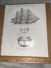 Antique Plate: Sail Plan of The Frigate USS Construction / Sloop-of-War Section picture