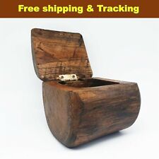 Vintage Teak Wood Decorative Storage Box With Lid Wooden Versatile Trinket Craft picture