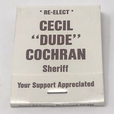 Vintage  Matchbook Cecil Dude Cochran Advertisement  picture