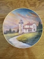 Admiralty Head Lighthouse decorative plate w/ gold edge by the Danbury Mint 1993 picture