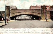 postcard Glitter Card Antique Posted 1906 Railroad Arch Springfield Mass.  B1 picture