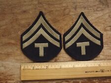 Pair, WW2 Army Tech Five T/5 Chevrons, Woven - INV# A4113 picture
