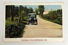 1931 Postcard Greetings From Glendale, Kentucky KY Antique Car picture