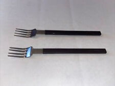 2 pc Air France Concorde Flatware Raymond Loewy Brown Handle Fork X 2 #ZZ picture