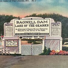 Vintage Postcard Bagnell Dam Lake Of The Ozarks Missouri Over Highway 54 picture