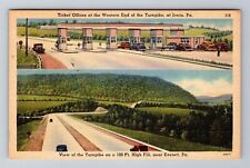 Irwin PA-Pennsylvania, Ticket Offices & Turnpike View, Vintage Souvenir Postcard picture