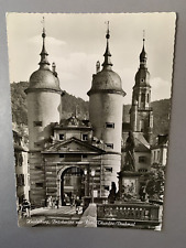 Vintage Heidelberg Bruckentor Karl Theodor Denkmal Postcard Unposted 40s 50s 60s picture