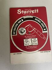 Vintage LS Starrett 1956 Drill And Tap Size Chart Circular Decimal picture